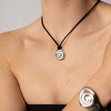 Large Compass Necklace | Silver