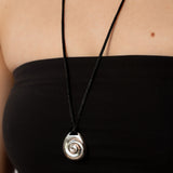 Large Compass Necklace | Silver