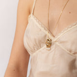 Large Compass Necklace | Bronze + Pearls