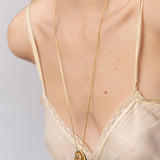 Large Compass Necklace | Bronze + Pearls
