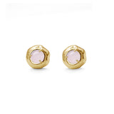 Keeper Studs | Bronze + Rose Quartz