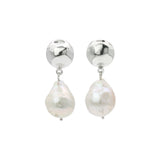 Lune Earrings | Silver + Pearl