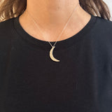 Crescent Moon Necklace | Silver