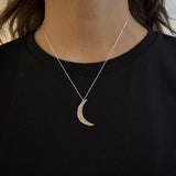 Crescent Moon Necklace | Silver