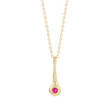 July Birthstone - No Chain | Gold + Ruby