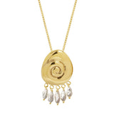 Large Compass Necklace | Bronze + Pearls