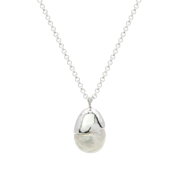 Pearl Drop Necklace | Silver – AMANDA HUNT