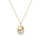 Pearl Drop Necklace | Gold